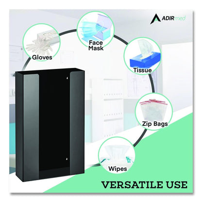 Acrylic Glove Dispenser, Triple Box Capacity, 10.2 x 3.5 x 16.1, Black