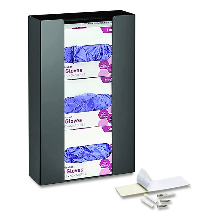 Acrylic Glove Dispenser, Triple Box Capacity, 10.2 x 3.5 x 16.1, Black