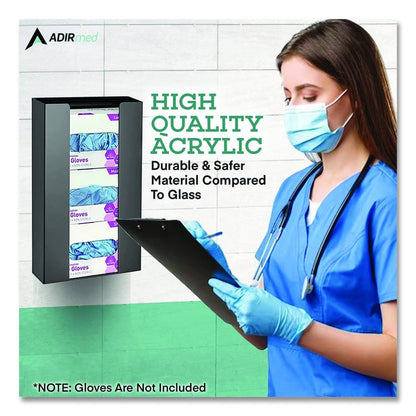 Acrylic Glove Dispenser, Triple Box Capacity, 10.2 x 3.5 x 16.1, Black