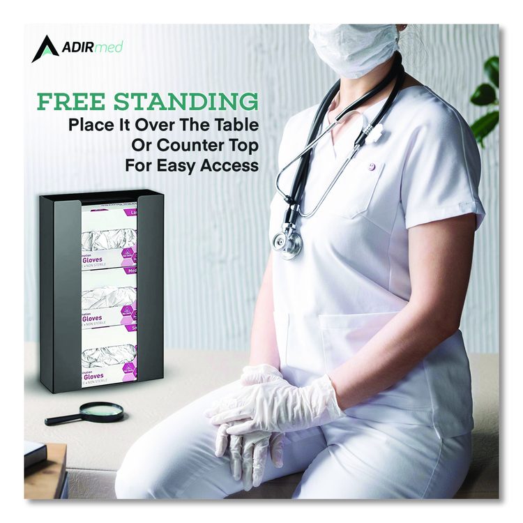 Acrylic Glove Dispenser, Triple Box Capacity, 10.2 x 3.5 x 16.1, Black