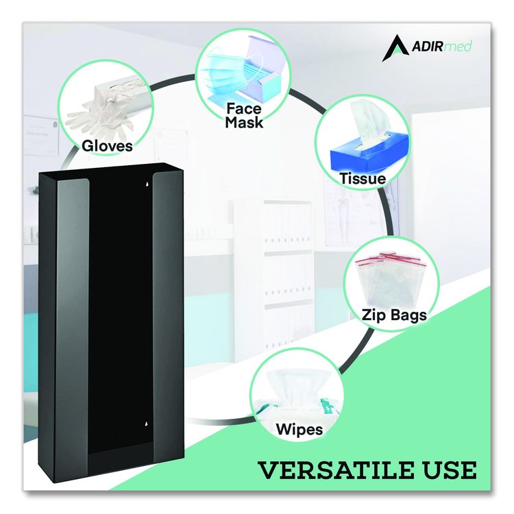 Acrylic Glove Dispenser, Quad Box Capacity, 10.2 x 3.5 x 21.1, Black