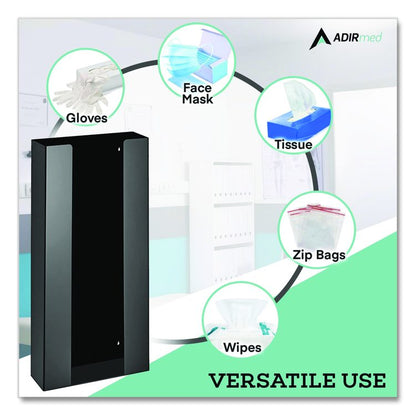 Acrylic Glove Dispenser, Quad Box Capacity, 10.2 x 3.5 x 21.1, Black