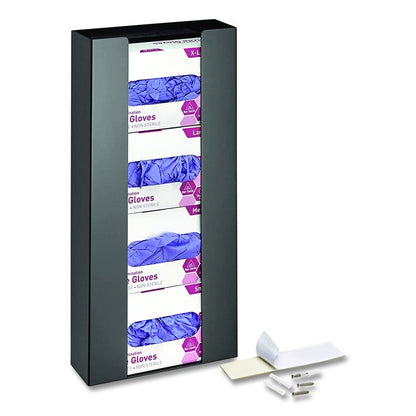 Acrylic Glove Dispenser, Quad Box Capacity, 10.2 x 3.5 x 21.1, Black