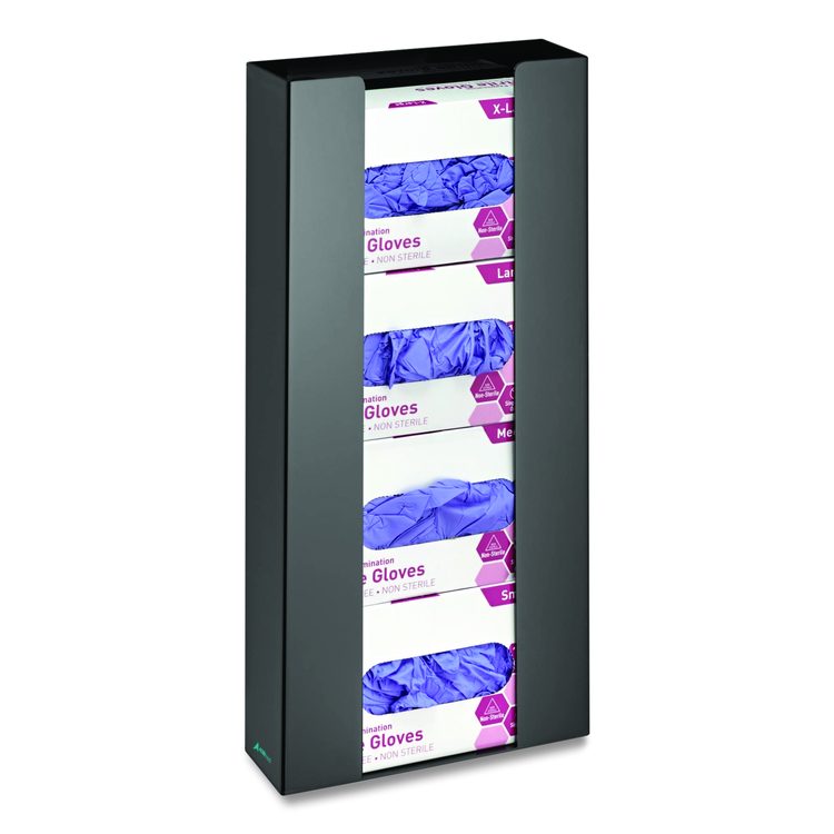 Acrylic Glove Dispenser, Quad Box Capacity, 10.2 x 3.5 x 21.1, Black