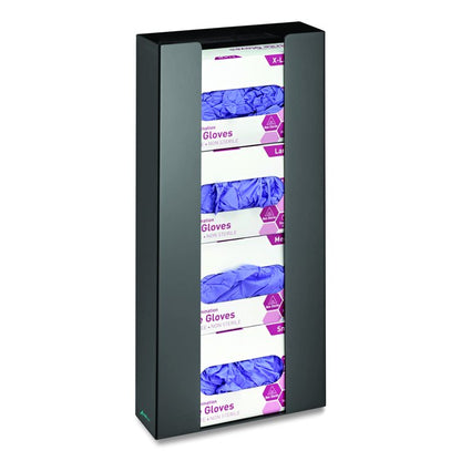 Acrylic Glove Dispenser, Quad Box Capacity, 10.2 x 3.5 x 21.1, Black