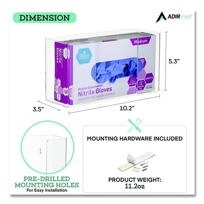 Acrylic Glove Dispenser, Single Box Capacity, 10.2 x 3.5 x 5.3, Clear