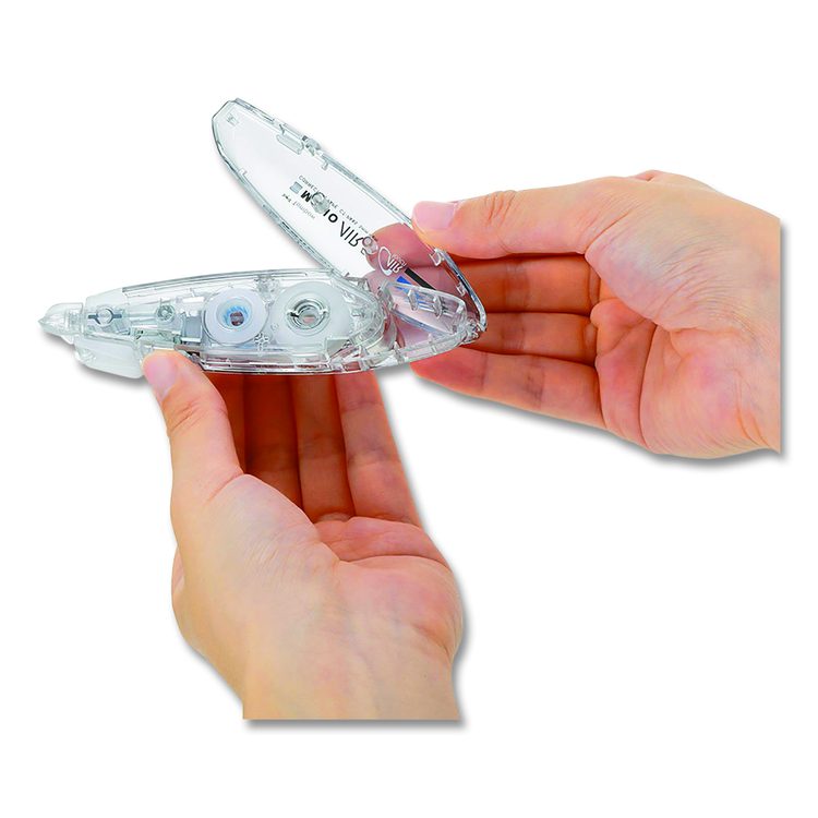 MONO Air Pen-Type Correction Tape, Refillable, 0.19" x 19.67 ft, White Tape, Clear Dispenser