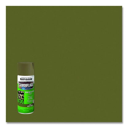 Camouflage Spray Paint, Flat Army Green, 12 oz Aerosol Can