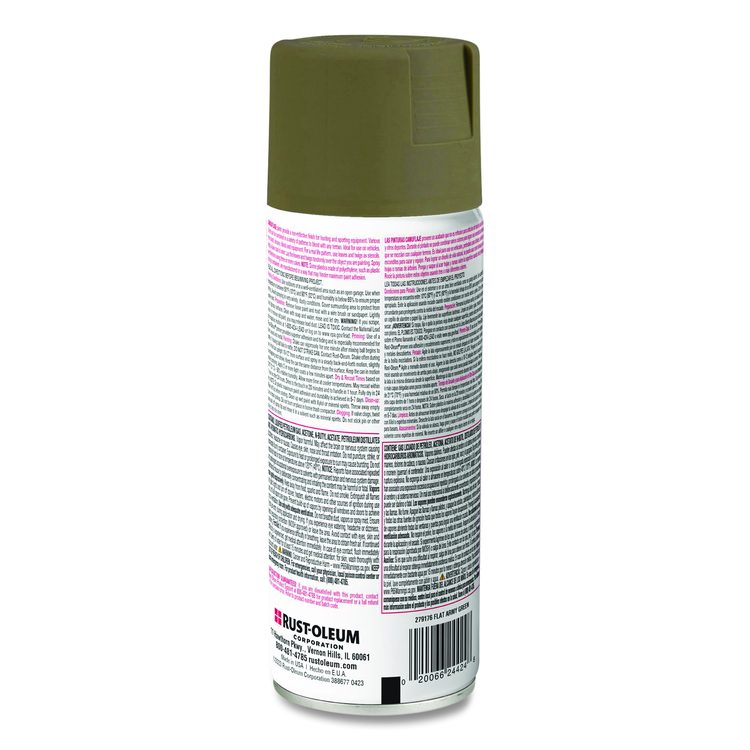 Camouflage Spray Paint, Flat Army Green, 12 oz Aerosol Can