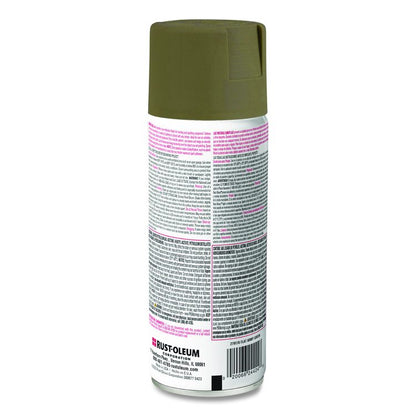 Camouflage Spray Paint, Flat Army Green, 12 oz Aerosol Can