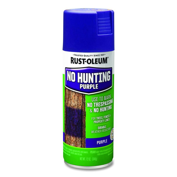 Specialty No Hunting Purple Spray Paint, Flat No Hunting Purple, 12 oz Aerosol Can, 6/Carton