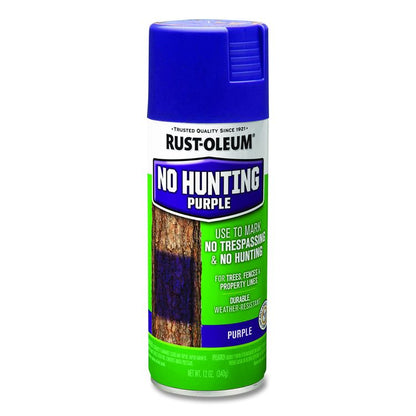 Specialty No Hunting Purple Spray Paint, Flat No Hunting Purple, 12 oz Aerosol Can, 6/Carton