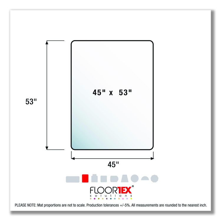 Cleartex Advantagemat Phthalate Free PVC Chair Mat for Hard Floors, Rectangular, 53" x 45", Clear