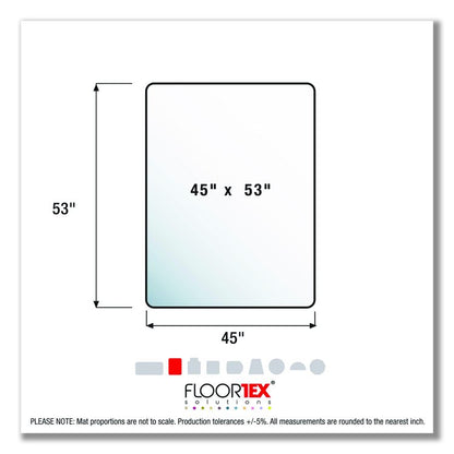 Cleartex Advantagemat Phthalate Free PVC Chair Mat for Hard Floors, Rectangular, 53" x 45", Clear