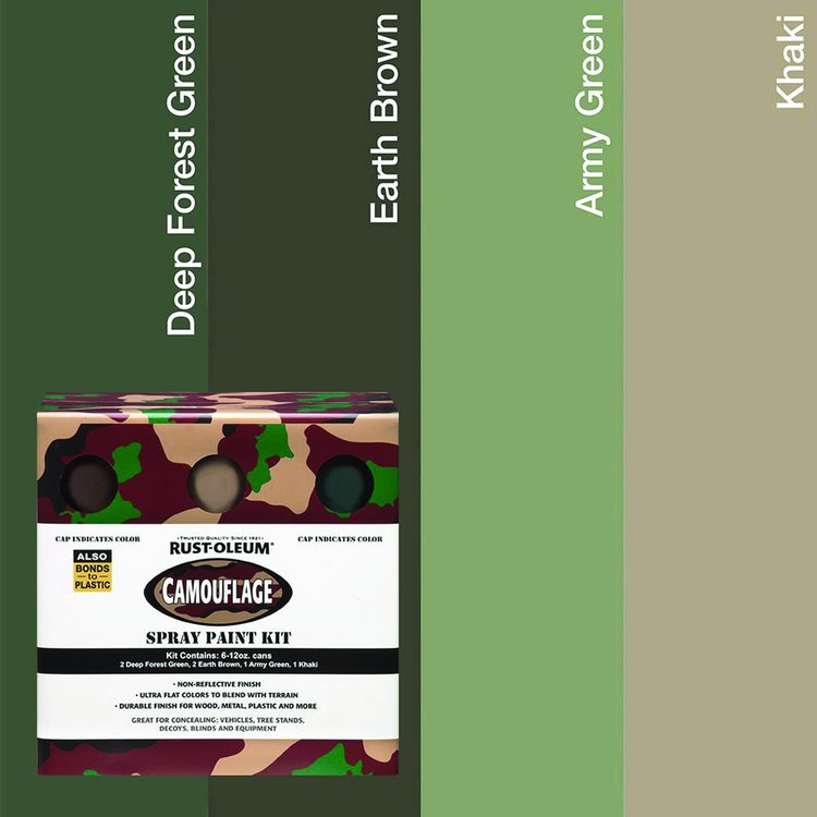 Camouflage 2X Ultra Cover Assorted Spray Paint Kit, Assorted Colors, 12 oz Aerosol Can, 6/Carton
