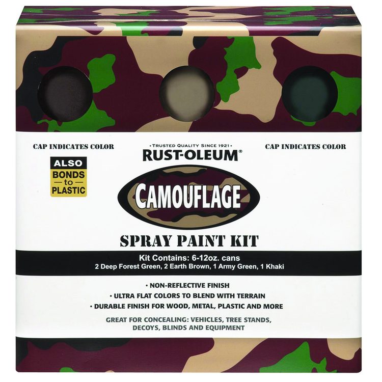 Camouflage 2X Ultra Cover Assorted Spray Paint Kit, Assorted Colors, 12 oz Aerosol Can, 6/Carton