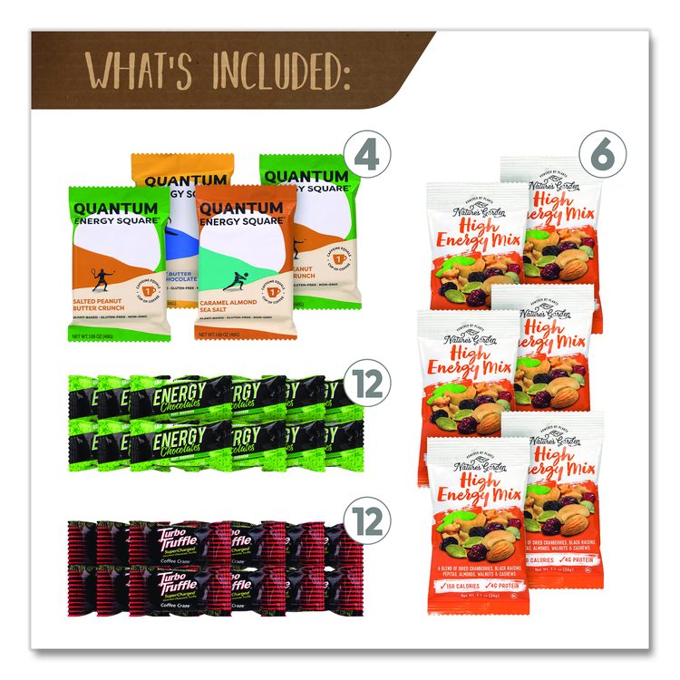 Energy Snack Box, 60 Assorted Snacks/Box