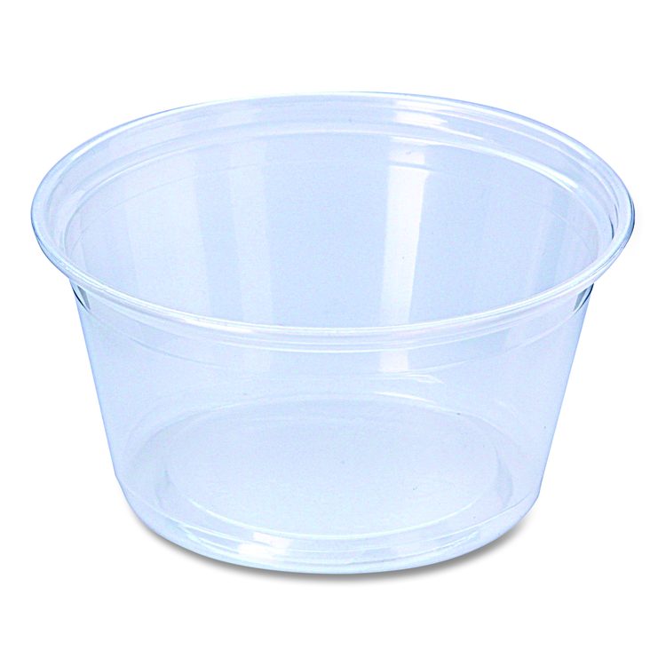 Microwavable Deli Containers, 5 oz, 3.6" Diameter x 1.8" h, Clear, Plastic, 1,000/Carton
