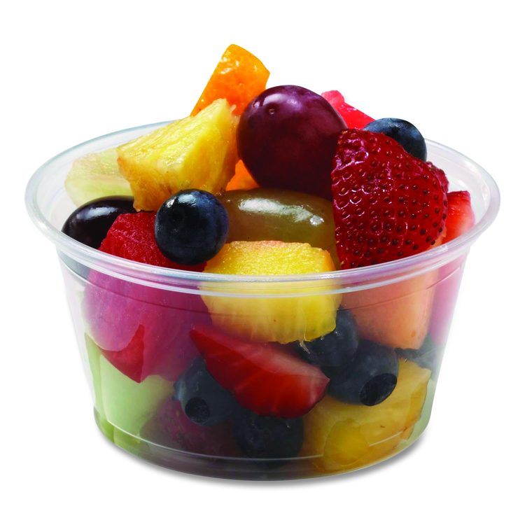 Microwavable Deli Containers, 5 oz, 3.6" Diameter x 1.8" h, Clear, Plastic, 1,000/Carton