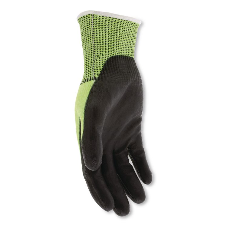 Cut Pro 9277PU Gloves, 10" Long, Large, Black/Lime, 12 Pairs