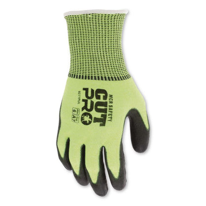 Cut Pro 9277PU Gloves, 10" Long, Medium, Black/Lime, 12 Pairs
