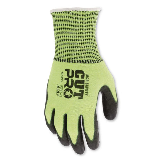 Cut Pro 9277PU Gloves, 10" Long, Medium, Black/Lime, 12 Pairs