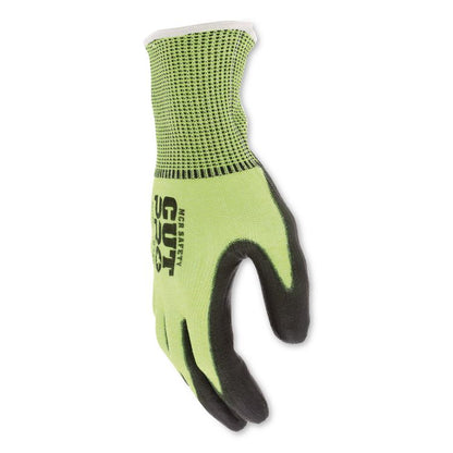 Cut Pro 9277PU Gloves, 10" Long, Medium, Black/Lime, 12 Pairs