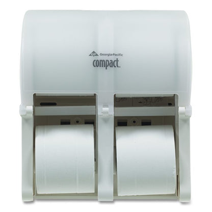 Compact Quad Vertical Four-Roll Coreless Tissue Dispenser, 12.06 x 8 x 14.44, White