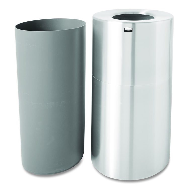 Atrium Aluminum Container with Liner, 35 gal, Aluminum, Satin Aluminum