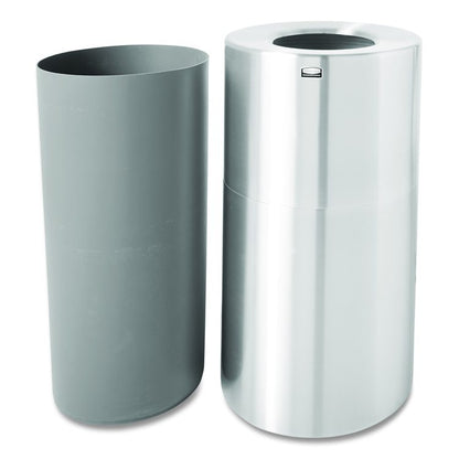 Atrium Aluminum Container with Liner, 35 gal, Aluminum, Satin Aluminum