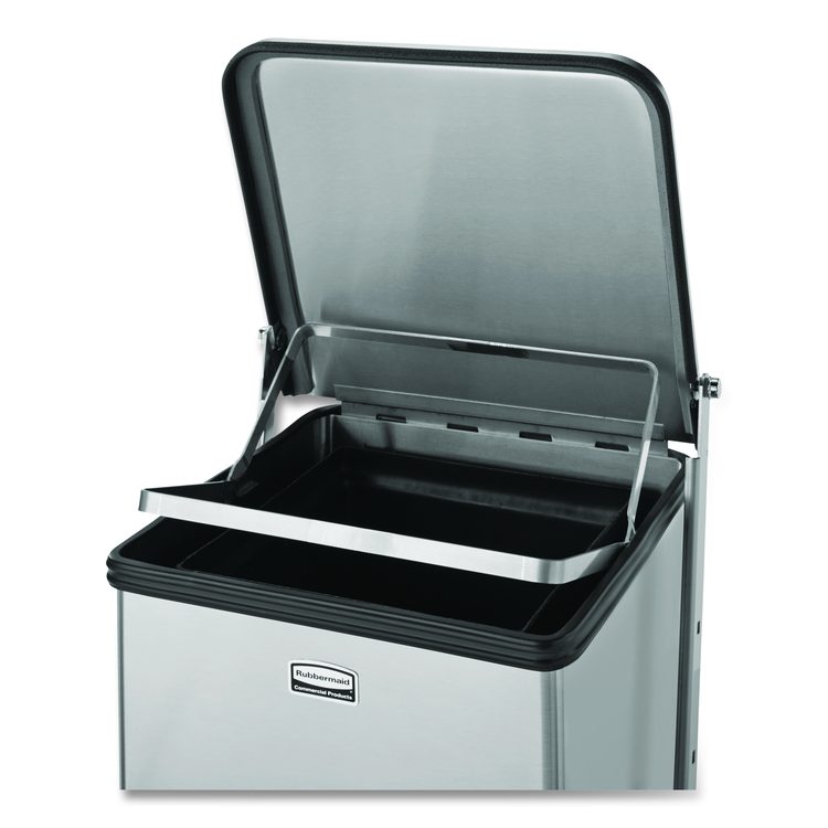 Defenders Heavy-Duty Steel Step Can, 6.5 gal, Stainless Steel