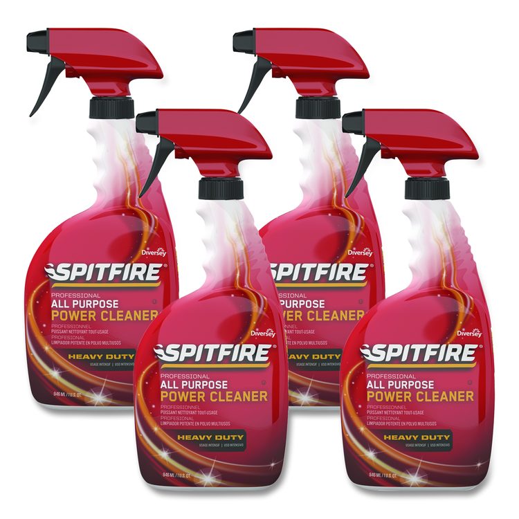 Spitfire All Purpose Power Cleaner, Fresh Crisp Pine Scent, Liquid, 32 oz Spray Bottle, 4/Carton
