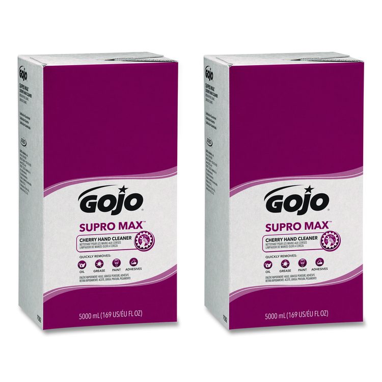 SUPRO MAX Heavy Duty Hand Cleaner, Refill for GOJO PRO TDX Touch-Free Dispenser, Cherry Scent, 5,000 mL, 2/Carton