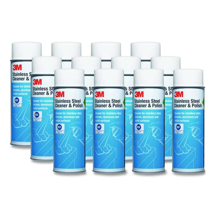 Stainless Steel Cleaner and Polish, Foam, 21 oz Aerosol Spray, 12/Carton