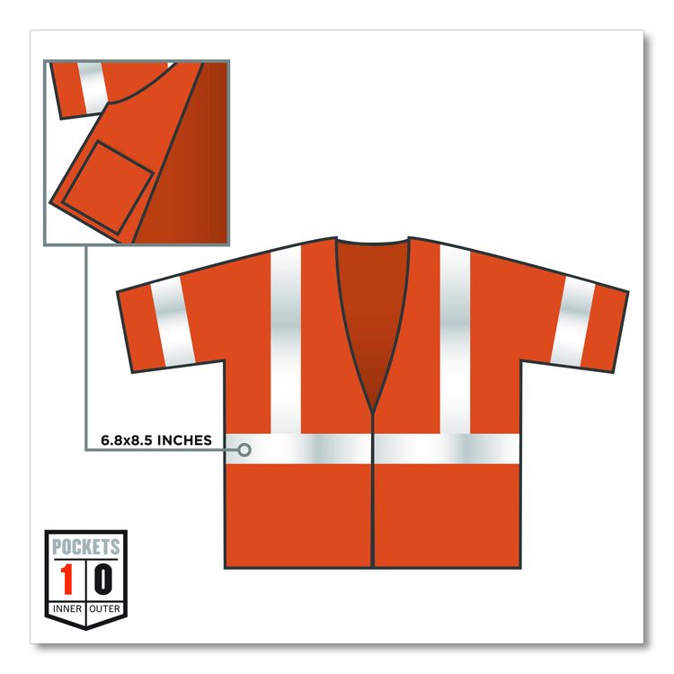 GloWear 8310HL Type R Class 3 Economy Mesh Vest, Polyester, 2X-Large to 3X-Large, Orange