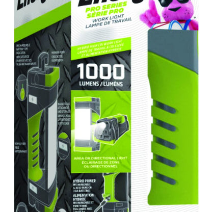 Pro Series Work Light, Rechargeable Lithium Ion Battery/3 AA Batteries (Included), Gray/Green