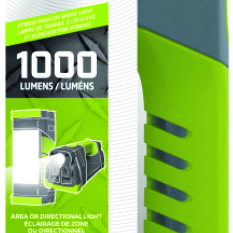 Pro Series Work Light, Rechargeable Lithium Ion Battery/3 AA Batteries (Included), Gray/Green