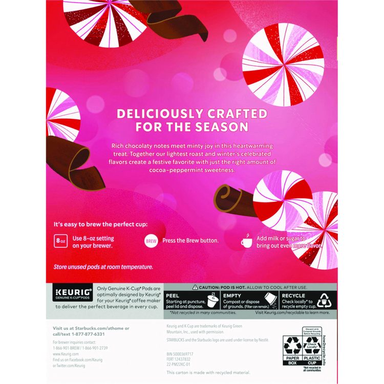 Peppermint Mocha K-Cup, 22/Box, 4/Carton