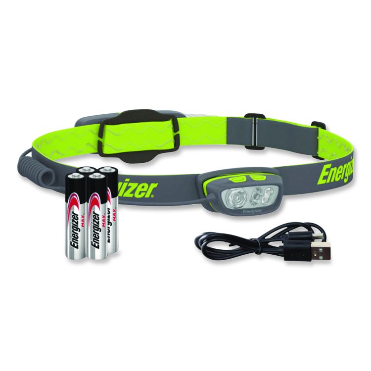 Pro Series Multi-Color Hybrid Headlamp, Rechargeable Lithium Ion Battery/4 AAA Batteries (Included), Gray/Green