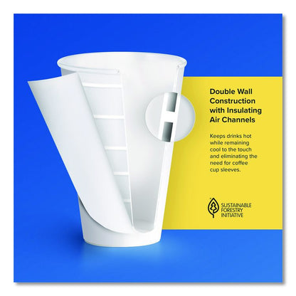 Thermoguard Insulated Paper Hot Cups, 8 oz, White Sustainable Forest Design, 40/Pack