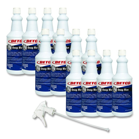 Deep Blue Glass and Surface Cleaner, 32 oz Bottle, 12/Carton