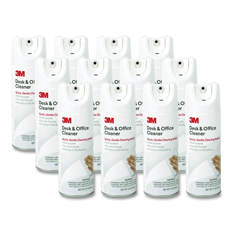 Desk and Office Spray Cleaner, Unscented, 15 oz Aerosol Spray, 12/Carton