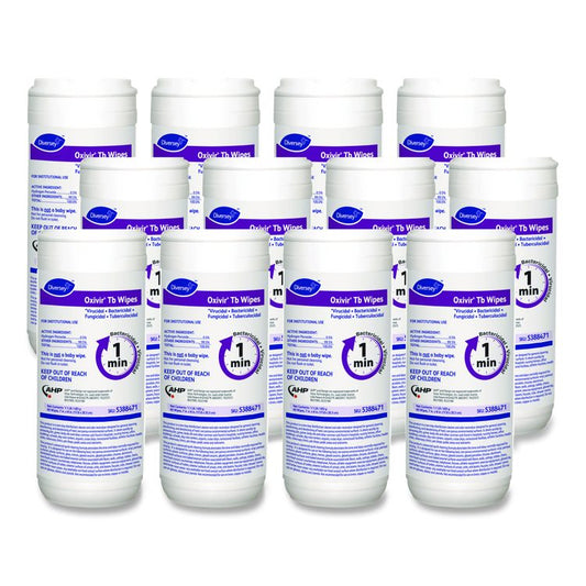 Oxivir TB Disinfectant Wipes, 7 x 6, White, 60/Canister, 12 Canisters/Carton