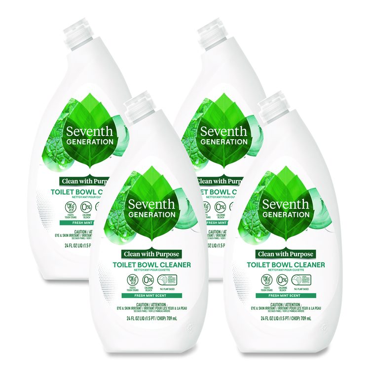Toilet Bowl Cleaner, Fresh Mint Scent, 24 oz Bottle, 4/Carton