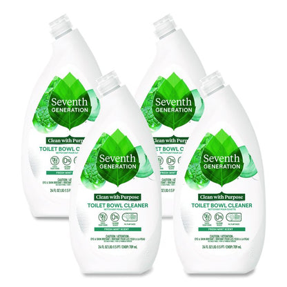 Toilet Bowl Cleaner, Fresh Mint Scent, 24 oz Bottle, 4/Carton