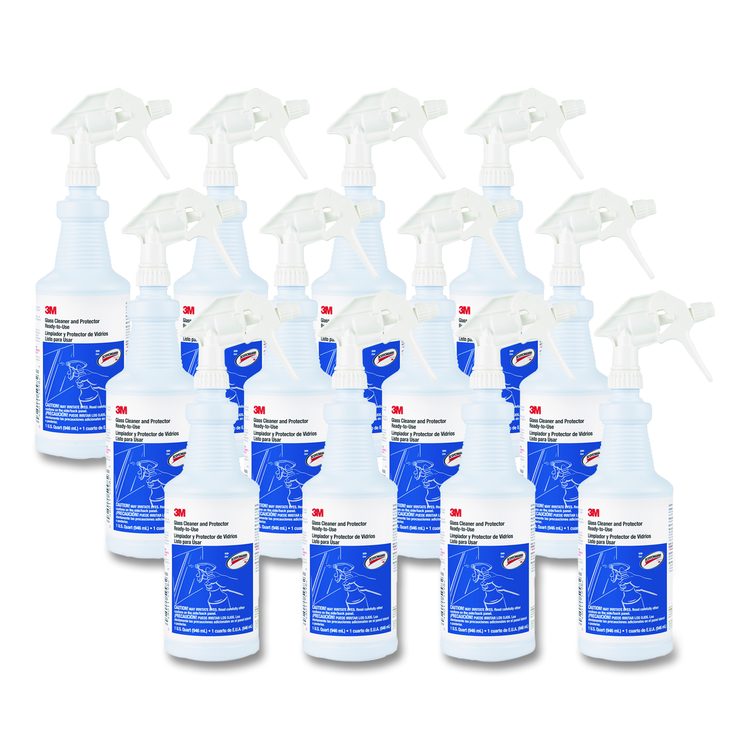 Ready-to-Use Glass Cleaner with Scotchgard, 32 oz Spray Bottle, 12/Carton