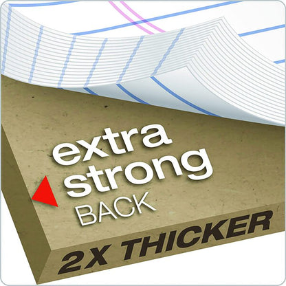 Double Docket Ruled Pads with Extra Sturdy Back, Medium/College Rule, (100) White 8.5 x 11 Sheets