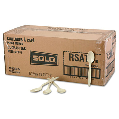 Reliance Mediumweight Cutlery, Spoon, Plastic, Champagne, 1,000/Carton