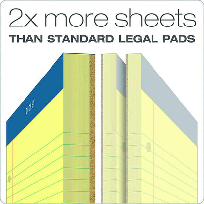 Double Docket Ruled Pads with Extra Sturdy Back, Medium/College Rule, (100) Canary Yellow 8.5 x 11 Sheets