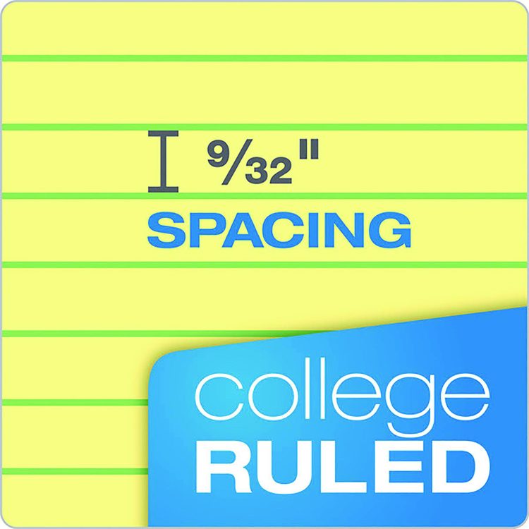 Double Docket Ruled Pads with Extra Sturdy Back, Medium/College Rule, (100) Canary Yellow 8.5 x 11 Sheets
